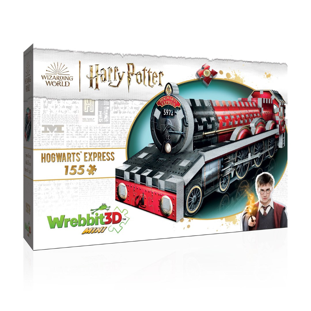 Mini 3D jigsaw puzzle of the Hogwarts Express featuring 155 pieces, perfect for Harry Potter fans and collectors.