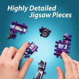 Mini 3D jigsaw puzzle of the iconic purple Knight Bus from Harry Potter, perfect for fans and collectors.