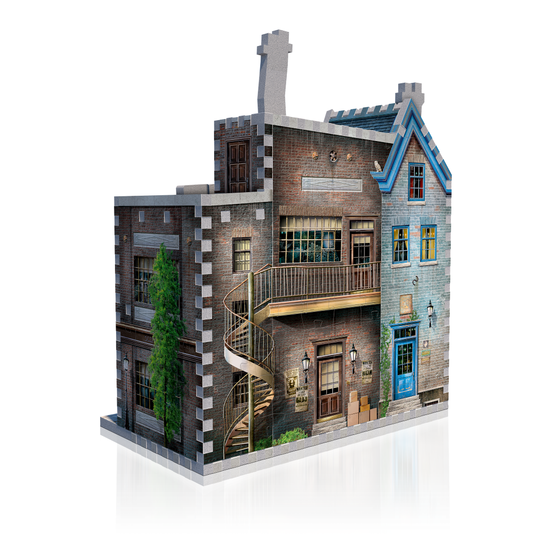 3D puzzle of Ollivander's Wand Shop from Harry Potter, featuring 295 pieces to create a magical Diagon Alley landmark.