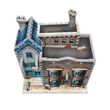 3D puzzle of Ollivander's Wand Shop, featuring 295 intricately crafted pieces from the Harry Potter series for enchanting decor.