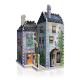 3D jigsaw puzzle of Weasleys' Wizard Wheezes, featuring vibrant details and a mini Flying Ford Anglia puzzle included.