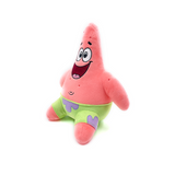 Soft 9-inch Patrick Star plush from SpongeBob, featuring a big smile, green shorts, and crafted from 100% PP cotton.