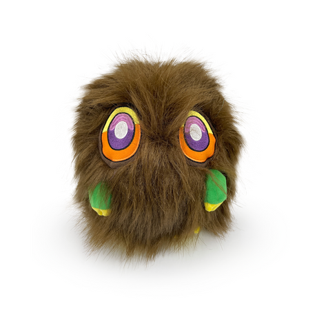 Cute 9-inch Kuriboh plush with a fluffy brown body, large sparkly eyes, and four magnets for easy display.