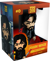 Youtooz John Wick Vinyl Figurine, 5", in action pose with sword and pistol, showcasing meticulous details and dynamic design.