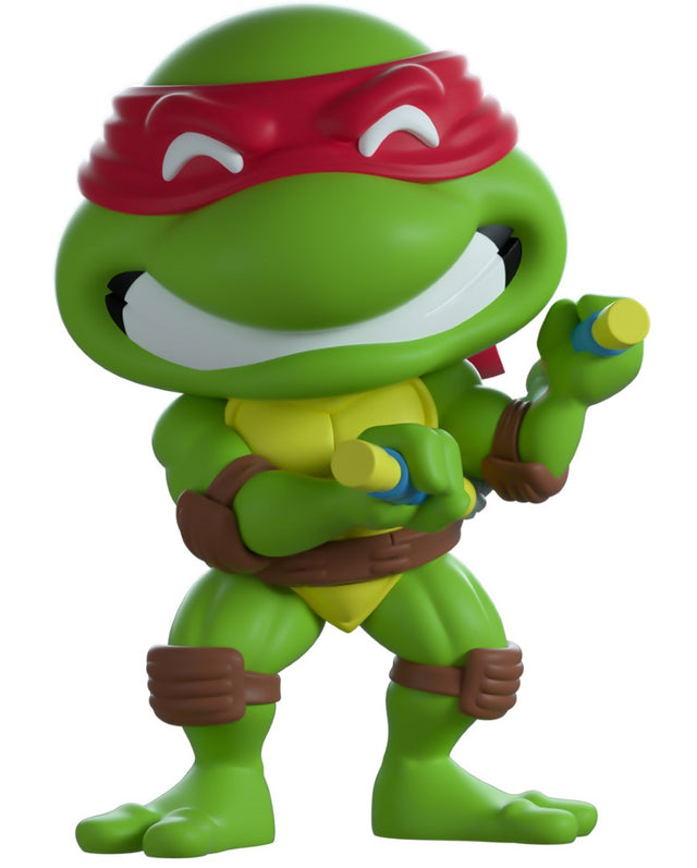 Youtooz Michelangelo vinyl figure, 4.3 inches tall, in a red mask, nunchucks ready for battle, perfect for TMNT collectors.