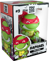 Youtooz Raphael Classic Vinyl figurine, 4.2 inches tall, featuring vibrant red mask and twin Sai, captures TMNT nostalgia.