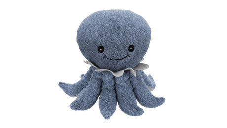 Plush 25cm Octopus Ocke dog toy designed for fun, durability, and eco-friendly play, featuring a built-in sound for engagement.