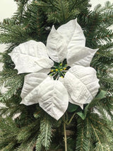 Single Artificial Poinsettia - White (25cm)