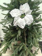 Single Artificial Poinsettia - White (25cm)