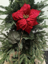 Single Artificial Poinsettia - Red (25cm)