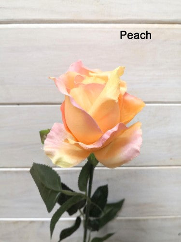 Single Artificial Cabbage Rose Stem (Peach)