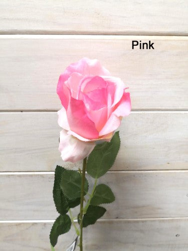 Single Artificial Cabbage Rose Stem (Pink)