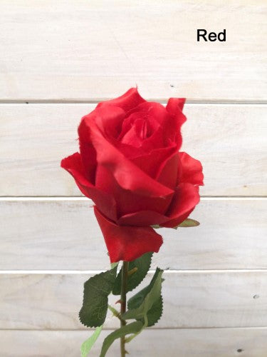 Single Artificial Cabbage Rose Stem (Red)