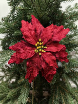 Artificial Single Carousell Poinsettia Flower - 22cm (Red)