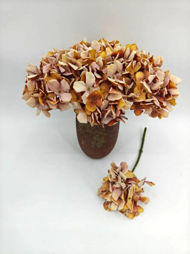 Artificial Dry Look Cut Stem Hydrangea (Beige)