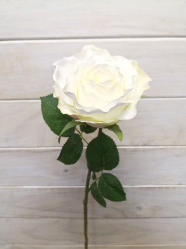 Artificial White Limbo Rose Bud Stem (White)