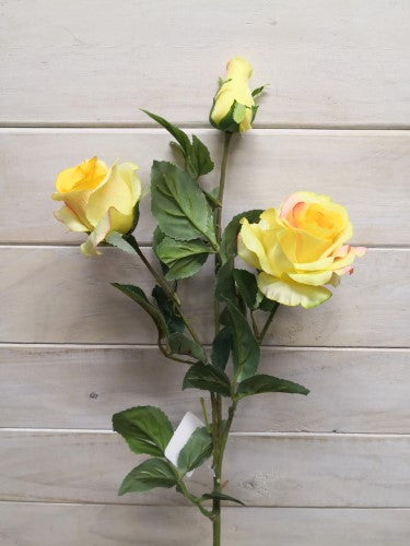 Artificial Large Sophia Rose Spray (Yellow)