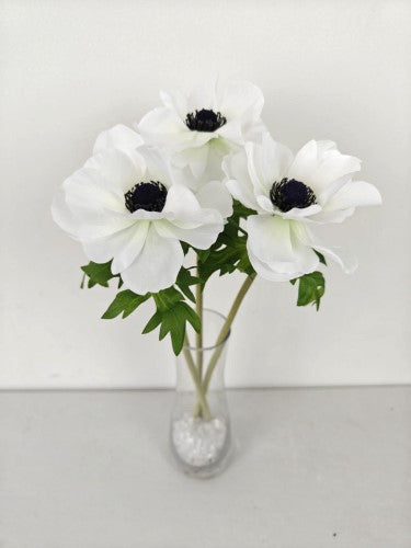 Artificial Anemony Cut Stem (White)
