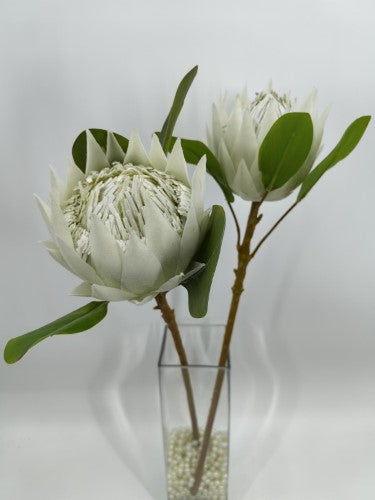 Artificial Large King Protea (White)