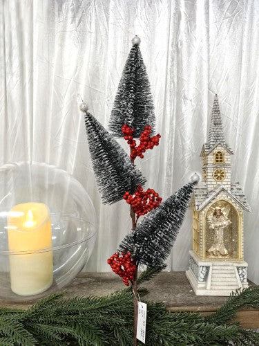 Artificial Berry Spray with Xmas Tree X 3