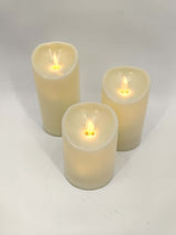 Flameless Candle - Remote Control (Set of 3) 7.5 12.5 15cm)