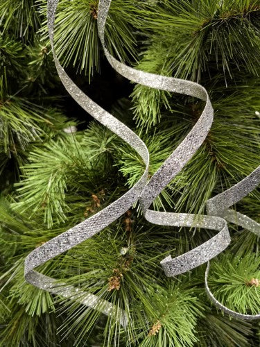 Tree Ornament - Glitter Curly Twig Spray X 3 (Silver)