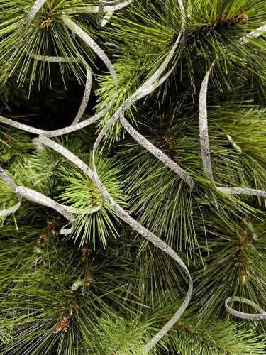Tree Ornament - Glitter Thin Curly Twig Spray X 5 (Silver)