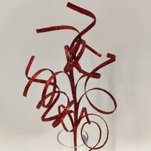 Thin Curly Twig Spray - 40cm (Red)