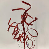 Thin Curly Twig Spray - 40cm (Red)