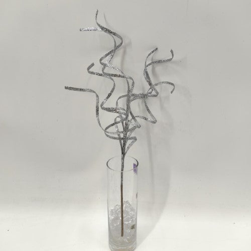 Thin Curly Twig Spray - 40cm (Silver)