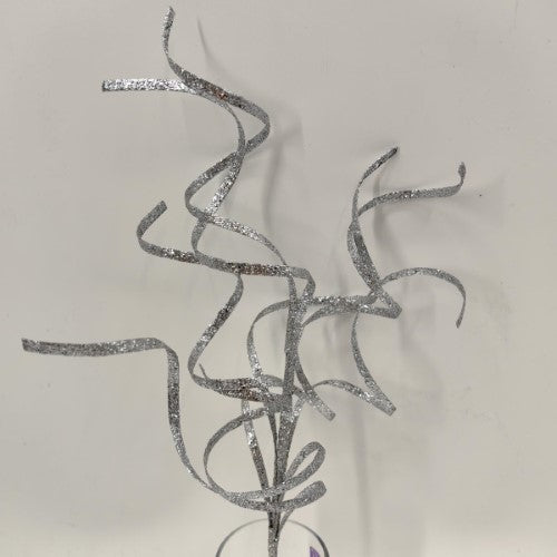 Thin Curly Twig Spray - 40cm (Silver)