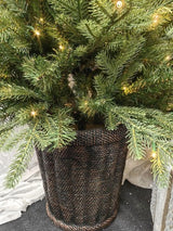 Artificial Pine Christmas  Tree with Pot & 200 LED Warm Light 5' PE (Green)