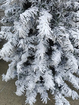 Artificial Snow Drooping Slim Pine Christmas Tree With 300 Warm Lights (7.5')