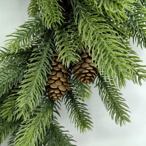 Real Touch Douglas Pine Wreath with Cones (24")