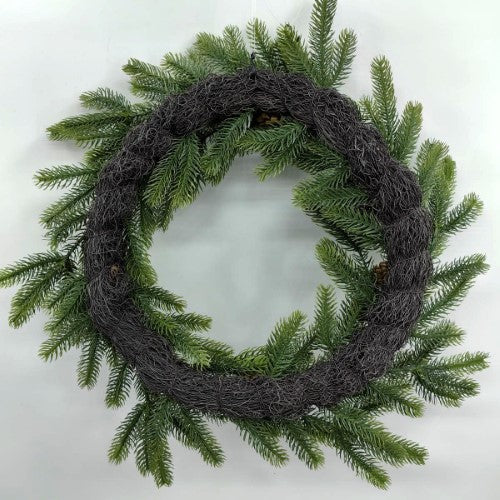 Real Touch Douglas Pine Wreath with Cones (24")