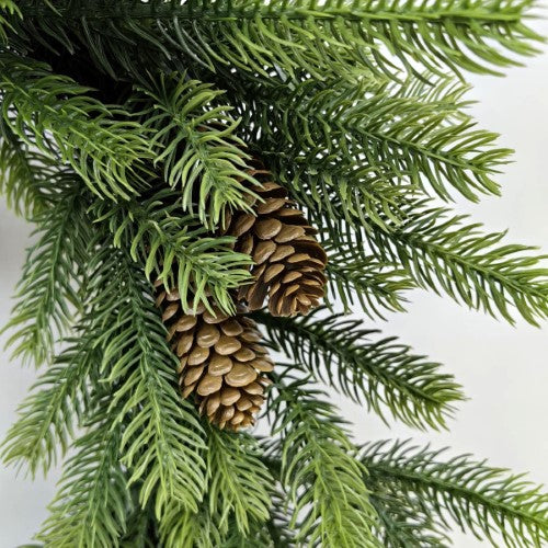 Real Touch Douglas Pine Wreath with Cones (24")