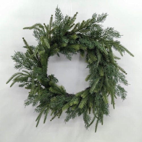 Artificial Real touch Mixed Pine Wreath (24")