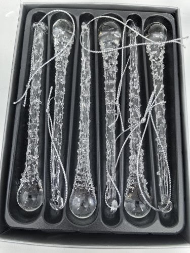 Tree Ornament - Crystal Water Drop (Box of 6)