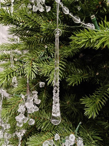 Tree Ornament - Crystal Water Drop (Box of 6)