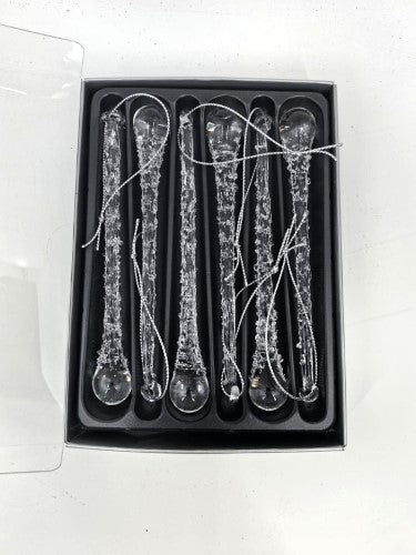 Tree Ornament - Crystal Water Drop (Box of 6)