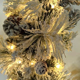 Snowy Mixed Pine Garland with Pinecone & 100 LED Lights & 150 Tips - 6'