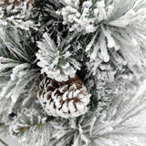 Snowy Mixed Pine Garland with Pinecone & 100 LED Lights & 150 Tips - 6'