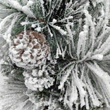 Snowy Mixed Pine Garland with Pinecone & 100 LED Lights & 150 Tips - 6'