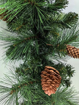 Green Mixed Pine Garland with Pinecone & 100 LED Lights & 150 Tips (6')
