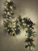 Green Mixed Pine Garland with Pinecone & 100 LED Lights & 150 Tips (6')