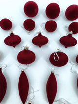Christmas Ornament - Velvet Balls Trimming Pack of 27 (Burgundy)