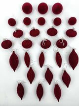 Christmas Ornament - Velvet Balls Trimming Pack of 27 (Burgundy)