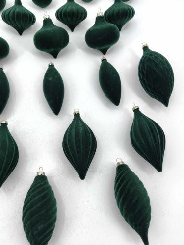 Christmas Ornament - Velvet Balls Trimming Pack of 27 (Green)
