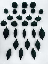 Christmas Ornament - Velvet Balls Trimming Pack of 27 (Green)