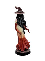 Ornament - Red Witch With Owl Holding Key (8 x 8 x 22cm)